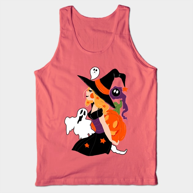 Witch Holding a Pumpkin Tank Top by saradaboru